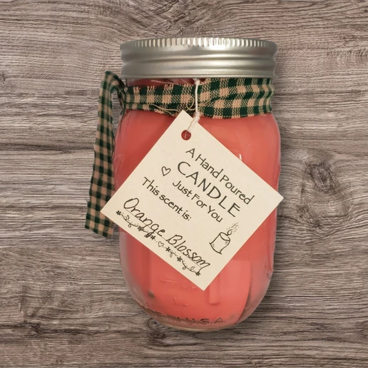 Hand poured Soy Wax Candle with Orange Blossom Fragrance.