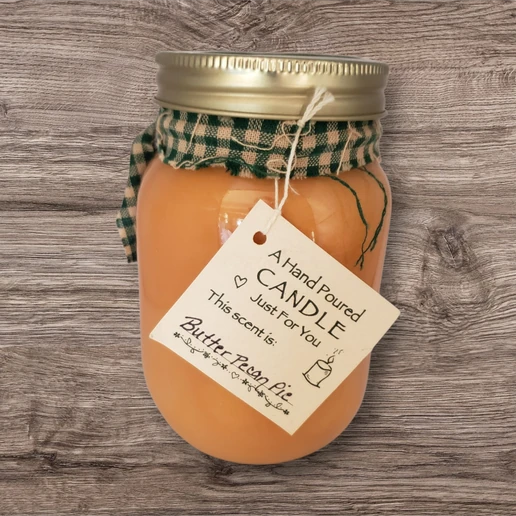 Hand poured Soy Wax Candle with Butter Pecan Pie Fragrance.