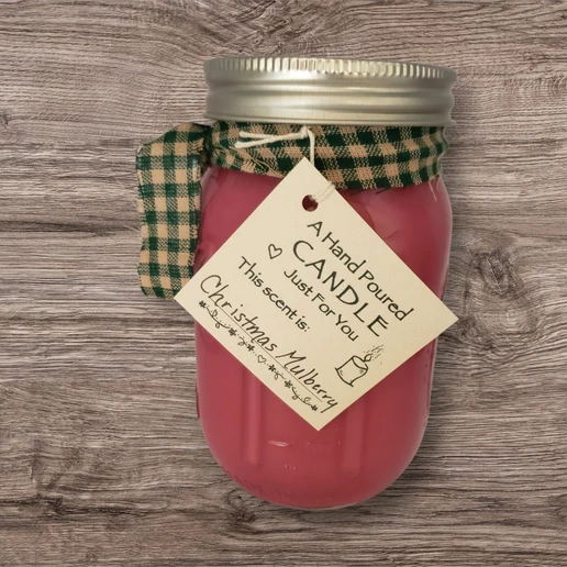 Hand poured Soy Wax Candle with Christmas Mulberry Fragrance.