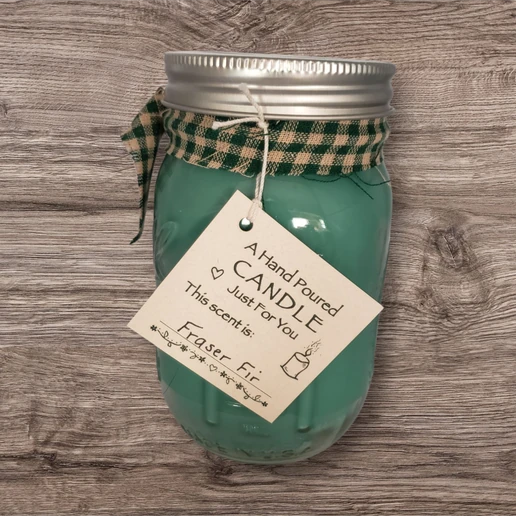Hand poured Soy Wax Candle with Frazier Fir Fragrance.