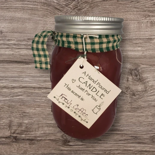 Hand poured Soy Wax Candle with Fresh Coffee Fragrance.