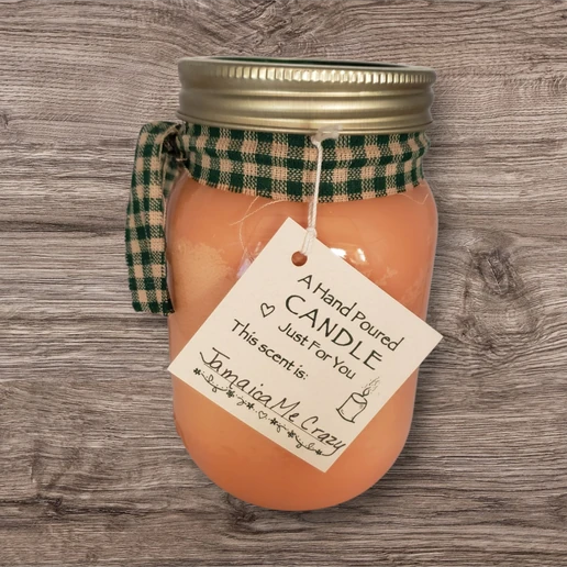 Hand poured Soy Wax Candle with Jamaica Me Crazy Fragrance.