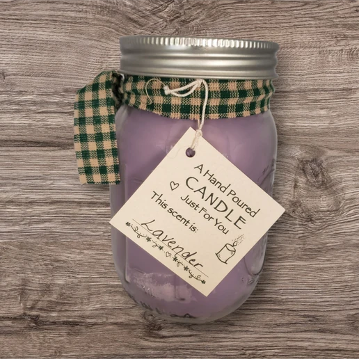 Hand poured Soy Wax Candle with Lavender Fragrance.