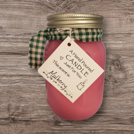 Hand poured Soy Wax Candle with Mulberry Fragrance.