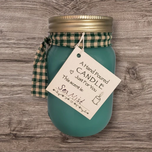 Hand poured Soy Wax Candle with Sea Mist Fragrance.