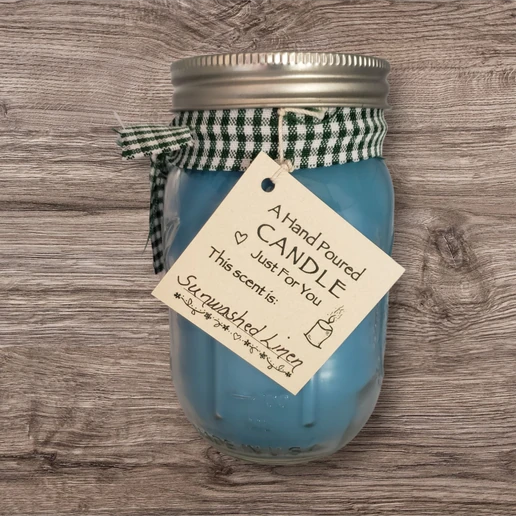 Hand poured Soy Wax Candle with Sun Washed Linen Fragrance.